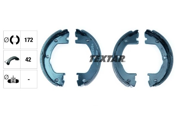 Brake Shoe Set, parking brake   42mm|ohne Zubehör|ohne Handbre|2-5 munkanapos szállítás 13:30-ig rendelve 2024.12