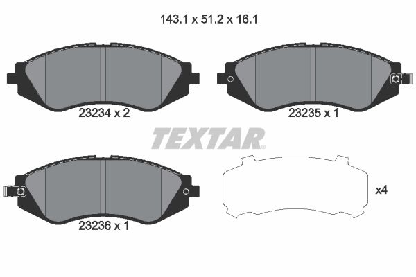 Brake Pad Set, disc brake   WVA:23234|mit Zubehör|mit akus|2-5 munkanapos szállítás 13:30-ig rendelve 2025.1