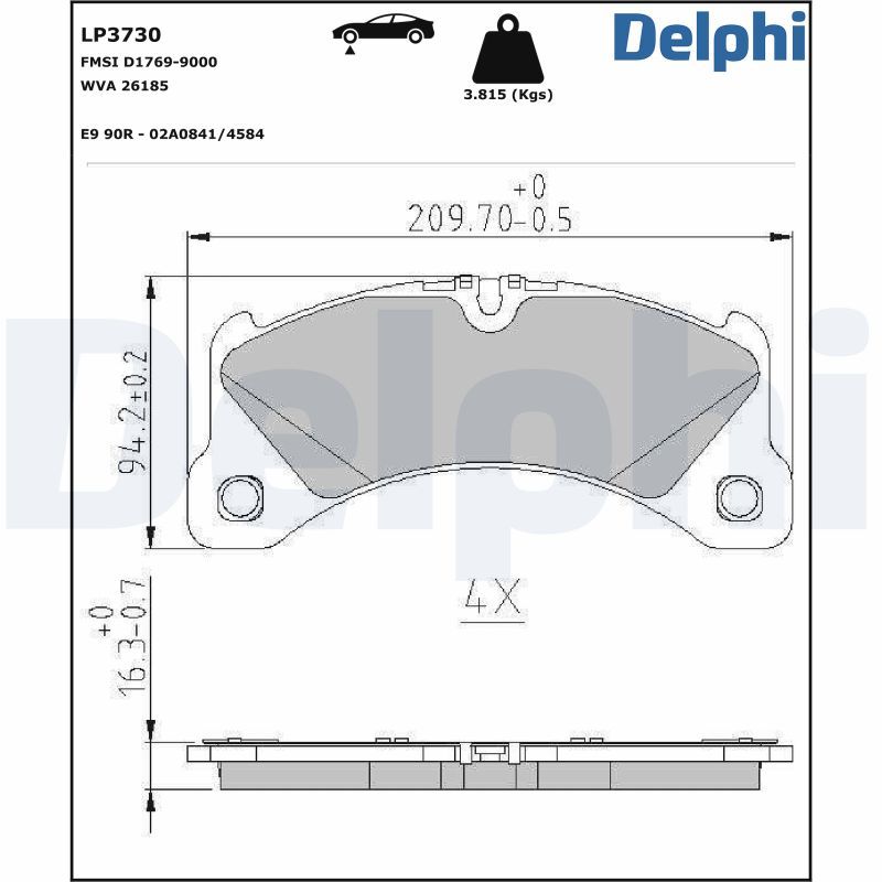 Brake Pad Set, disc brake   Vorderachse|WVA:2618501|ohne Z|2-5 munkanapos szállítás 13:30-ig rendelve 2025.1