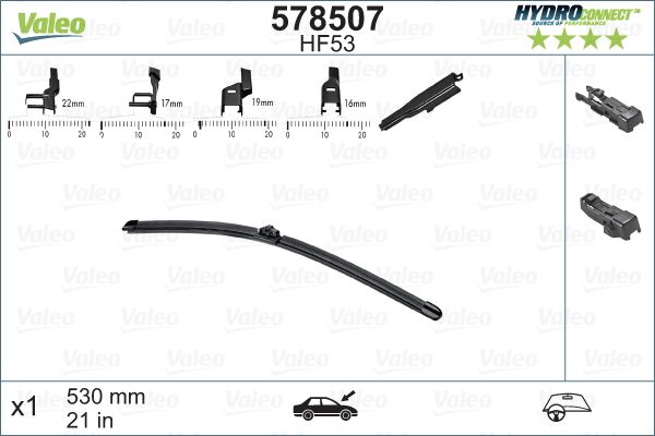 Valeo HydroConnect ablaktorlő  21/530mm (HF53)|2024.12.20