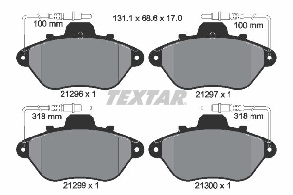 Brake Pad Set, disc brake   WVA:21296|inkl. Verschleißwarn|2-5 munkanapos szállítás 13:30-ig rendelve 2024.12