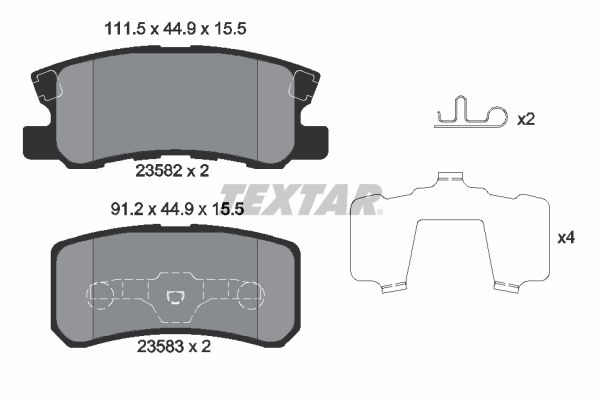 Brake Pad Set, disc brake   WVA:23582|mit Zubehör|mit akus|2-5 munkanapos szállítás 13:30-ig rendelve 2024.12