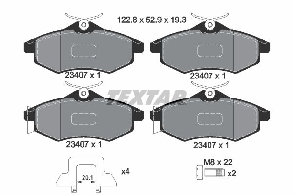 Brake Pad Set, disc brake   WVA:23407|mit Zubehör|nicht fü|2-5 munkanapos szállítás 13:30-ig rendelve 2024.12