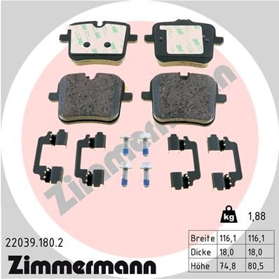 Brake Pad Set, disc brake  M5 M8 Hinterachse|WVA:22039|Foto ent|2-5 munkanapos szállítás 13:30-ig rendelve 2024.12