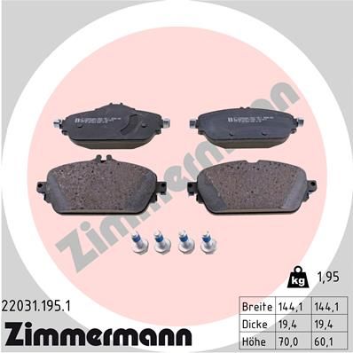 Brake Pad Set, disc brake  W/S205 W/S213 200 220D SPORT Vorderachse|WVA:22031|für Vers|2-5 munkanapos szállítás 13:30-ig rendelve 2024.12