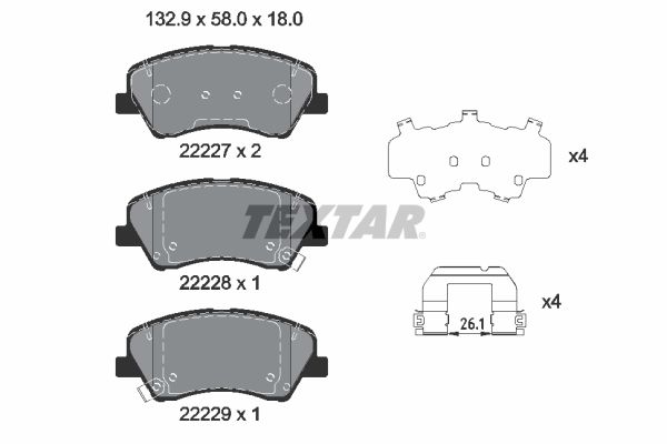 Brake Pad Set, disc brake   WVA:22227|mit Zubehör|inkl. Ve|2-5 munkanapos szállítás 13:30-ig rendelve 2024.12