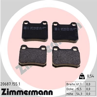 Brake Pad Set, disc brake  W124 E200D-300D W202 200D/220D Hinterachse|WVA:20687|2-5 munkanapos szállítás 13:30-ig rendelve 2025.1