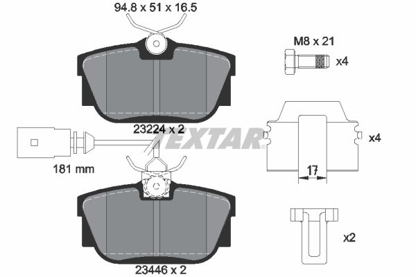 Brake Pad Set, disc brake   WVA:23446|mit Zubehör|mit inte|2-5 munkanapos szállítás 13:30-ig rendelve 2025.1