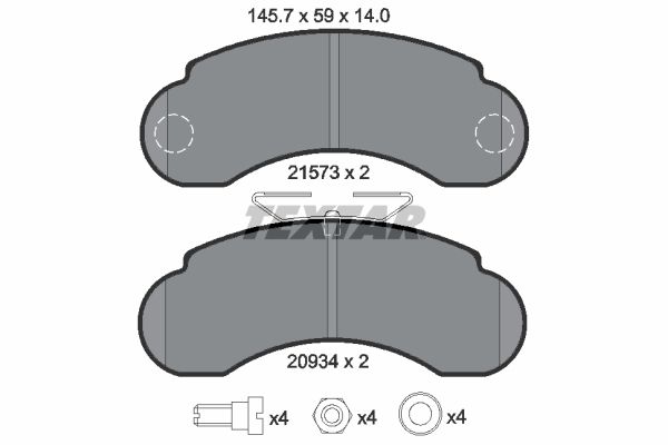 Brake Pad Set, disc brake   WVA:21573|mit Zubehör|nicht fü|2-5 munkanapos szállítás 13:30-ig rendelve 2025.1