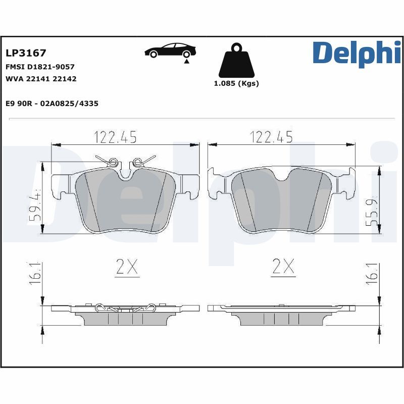 Brake Pad Set, disc brake   WVA:22141, 22141 22142|ohne Zu|2-5 munkanapos szállítás 13:30-ig rendelve 2024.12