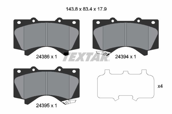 Brake Pad Set, disc brake   WVA:24386|mit akustischer Vers|2-5 munkanapos szállítás 13:30-ig rendelve 2025.1