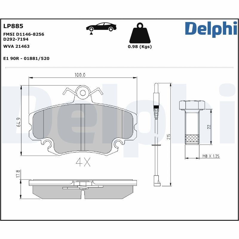 DELPHI ALKATRÉSZ|Csak távoli készlet esetén szállítjuk, 2 m.napos szállítás 2022.3.11