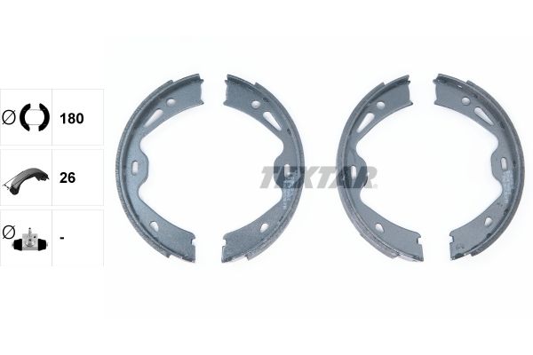 Brake Shoe Set, parking brake  911 (06-12), BOX/CAY (09-12) 26mm|ohne Zubehör|ohne Handbre|2-5 munkanapos szállítás 13:30-ig rendelve 2024.12