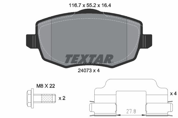 Brake Pad Set, disc brake   WVA:24073|mit Zubehör|nicht fü|2-5 munkanapos szállítás 13:30-ig rendelve 2024.12