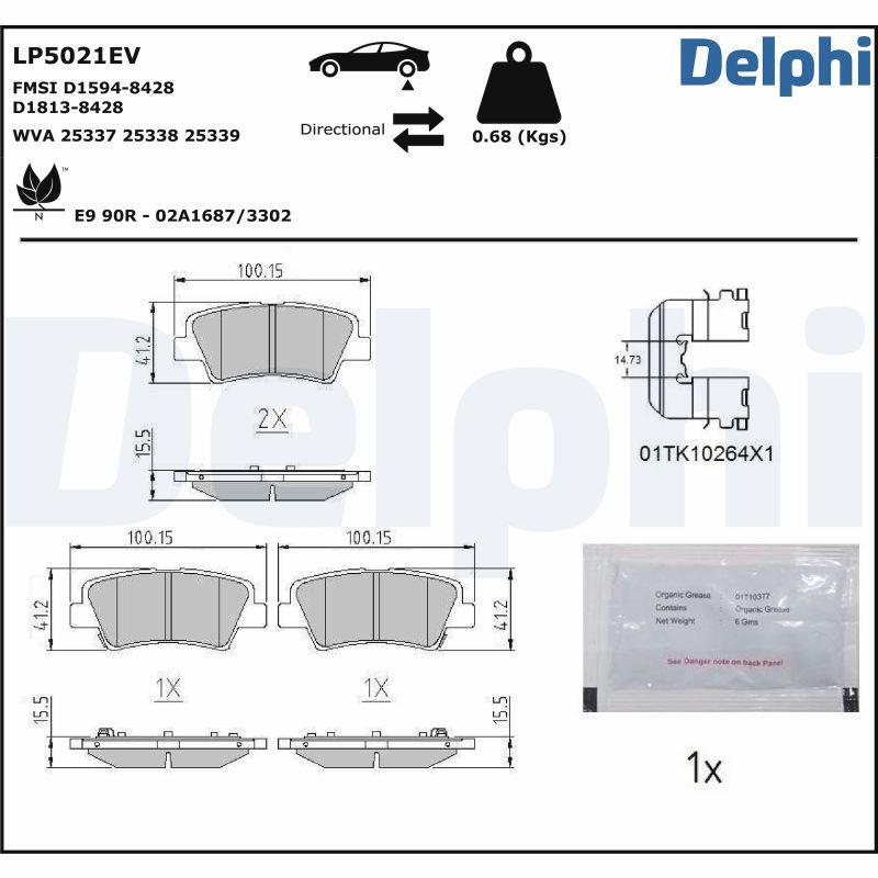 Brake Pad Set, disc brake   WVA:25337 25338 25339|mit Zube|2-5 munkanapos szállítás 13:30-ig rendelve 2024.12