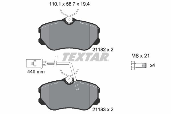 Brake Pad Set, disc brake   WVA:21182|mit integriertem Ver|2-5 munkanapos szállítás 13:30-ig rendelve 2024.12