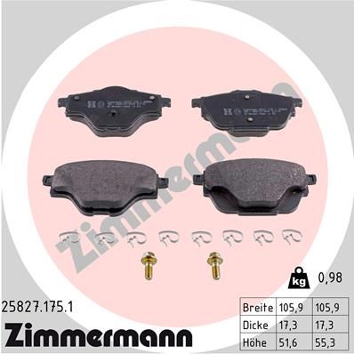 Brake Pad Set, disc brake  ASTRA L 308 3008 5008 C4 C5 Hinterachse|WVA:25827|Foto ent|2-5 munkanapos szállítás 13:30-ig rendelve 2024.12