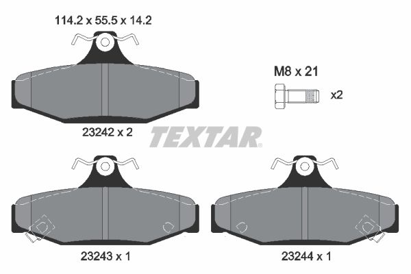 Brake Pad Set, disc brake   WVA:23242|mit Zubehör|mit akus|2-5 munkanapos szállítás 13:30-ig rendelve 2024.12