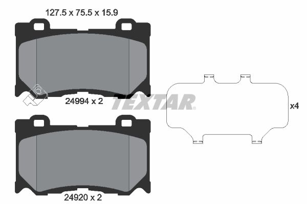 Brake Pad Set, disc brake   WVA:24994|mit Zubehör|mit akus|2-5 munkanapos szállítás 13:30-ig rendelve 2025.1