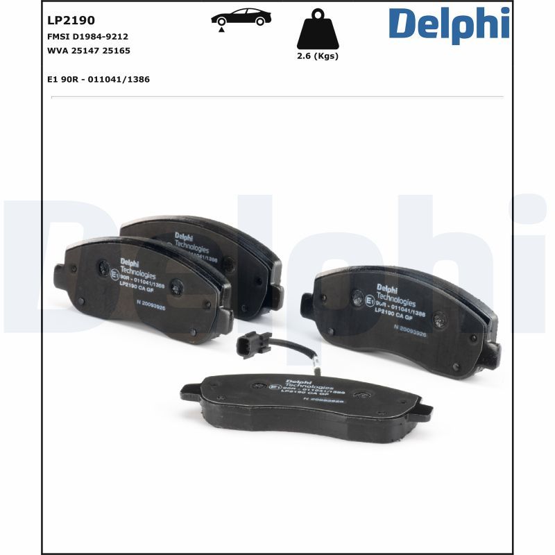 Brake Pad Set, disc brake  OPEL MOVANO RENAULT MASTER III Vorderachse|WVA:25147|ohne Zub|2-5 munkanapos szállítás 13:30-ig rendelve 2024.12