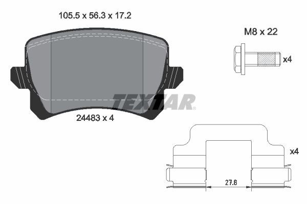 Brake Pad Set, disc brake   WVA:24483|mit Zubehör|nicht fü|2-5 munkanapos szállítás 13:30-ig rendelve 2024.12