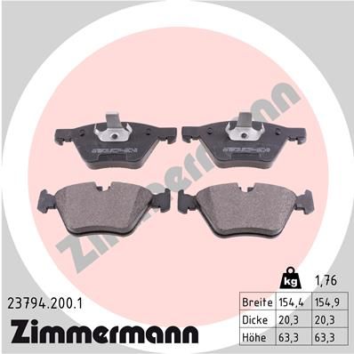 Brake Pad Set, disc brake  E90 E91 E92 E93 X1 E84 Z4 E89 WVA:23794|Foto entspricht Lief|2-5 munkanapos szállítás 13:30-ig rendelve 2024.12