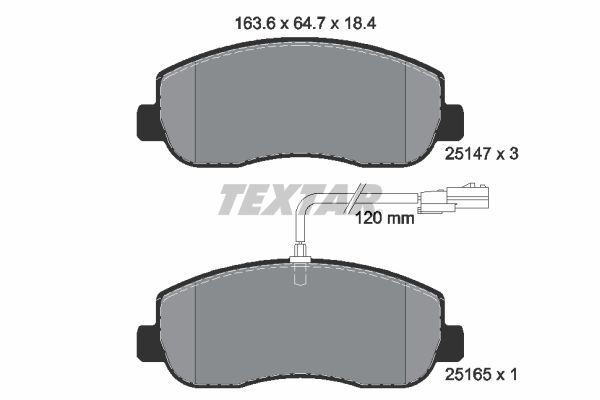 Brake Pad Set, disc brake   Vorderachse|WVA:25147|mit inte|2-5 munkanapos szállítás 13:30-ig rendelve 2024.12