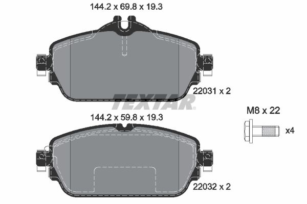 Brake Pad Set, disc brake  W/S205 W/S213 200 220D SPORT Vorderachse|WVA:22031|für Vers|2-5 munkanapos szállítás 13:30-ig rendelve 2024.12