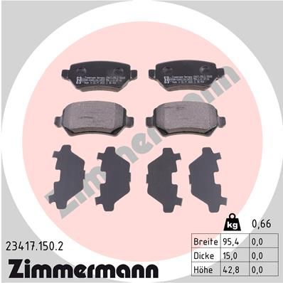 Brake Pad Set, disc brake  OPEL Astra H Zafira Hinterachse|WVA:23417|Foto ent|2-5 munkanapos szállítás 13:30-ig rendelve 2025.1