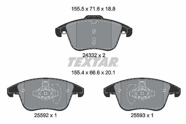 Brake Pad Set, disc brake   WVA:24332|nicht für Verschleiß|2-5 munkanapos szállítás 13:30-ig rendelve 2024.12