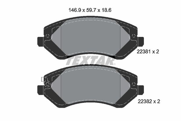 Brake Pad Set, disc brake   WVA:22381|mit akustischer Vers|2-5 munkanapos szállítás 13:30-ig rendelve 2024.12