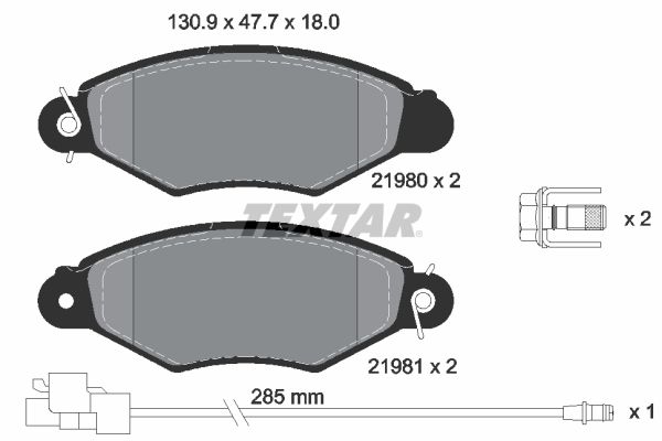 Brake Pad Set, disc brake   WVA:21980|mit Zubehör|mit inte|2-5 munkanapos szállítás 13:30-ig rendelve 2024.12