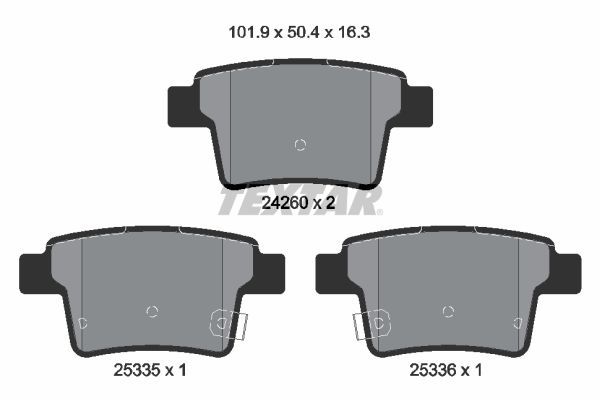 Brake Pad Set, disc brake  MONDEO III 10.00-08.07 Hinterachse|WVA:24260|mit Zube|2-5 munkanapos szállítás 13:30-ig rendelve 2024.12