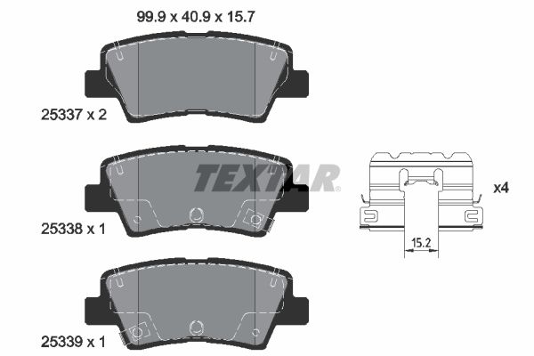 Brake Pad Set, disc brake   WVA:25337|mit Zubehör|mit akus|2-5 munkanapos szállítás 13:30-ig rendelve 2024.12