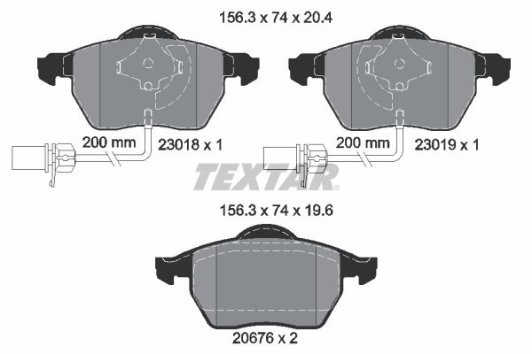 Brake Pad Set, disc brake  PASSAT 1.6/1.8T/2.0 -05.05 Vorderachse|WVA:23018|mit inte|2-5 munkanapos szállítás 13:30-ig rendelve 2024.12