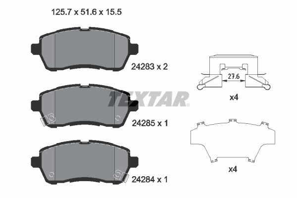 Brake Pad Set, disc brake   WVA:24283|mit akustischer Vers|2-5 munkanapos szállítás 13:30-ig rendelve 2025.1