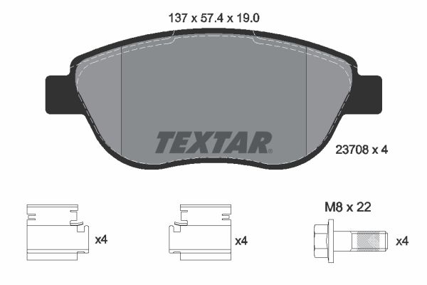 Brake Pad Set, disc brake  207 C3 1.6 16V/HDI 1007 Vorderachse|WVA:23708|mit Zube|2-5 munkanapos szállítás 13:30-ig rendelve 2025.1