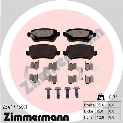 Brake Pad Set, disc brake  OPEL Astra G Zafira KIA CEED V Hinterachse|WVA:23417|Foto ent|2-5 munkanapos szállítás 13:30-ig rendelve 2024.12