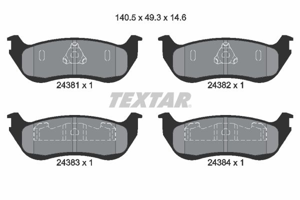 Brake Pad Set, disc brake   WVA:24381|nicht für Verschleiß|2-5 munkanapos szállítás 13:30-ig rendelve 2025.1