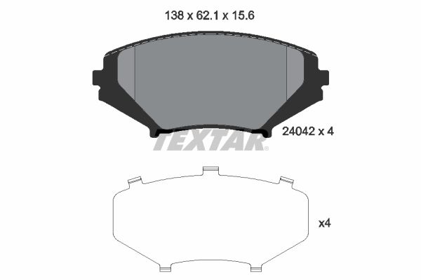 Brake Pad Set, disc brake   WVA:24042|nicht für Verschleiß|2-5 munkanapos szállítás 13:30-ig rendelve 2024.12