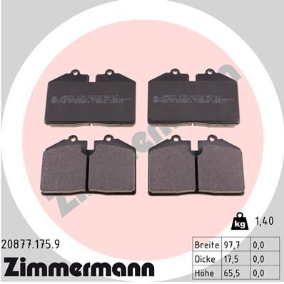 Brake Pad Set, disc brake  911 (964/993), 928, 944-2, 968 vorne und hinten|WVA:20877|Fot|2-5 munkanapos szállítás 13:30-ig rendelve 2025.1