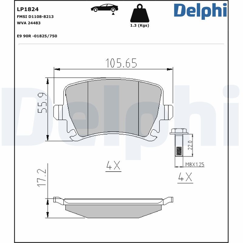 Brake Pad Set, disc brake  A3-A6 LEON 1.2-3.0/1.6-3.0TDI WVA:24483|mit Zubehör|nicht fü|2-5 munkanapos szállítás 13:30-ig rendelve 2024.12