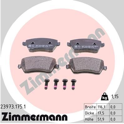 Brake Pad Set, disc brake  W415 CITAN 14  108CDI-111CDI Vorderachse|WVA:23973|2-5 munkanapos szállítás 13:30-ig rendelve 2024.12