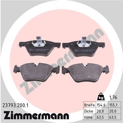 Brake Pad Set, disc brake  5ER E60 E61 TOURING 2.0 2.5 WVA:23793|Foto entspricht Lief|2-5 munkanapos szállítás 13:30-ig rendelve 2024.12