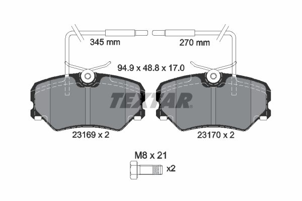 Brake Pad Set, disc brake   WVA:23169|mit Zubehör|mit inte|2-5 munkanapos szállítás 13:30-ig rendelve 2024.12