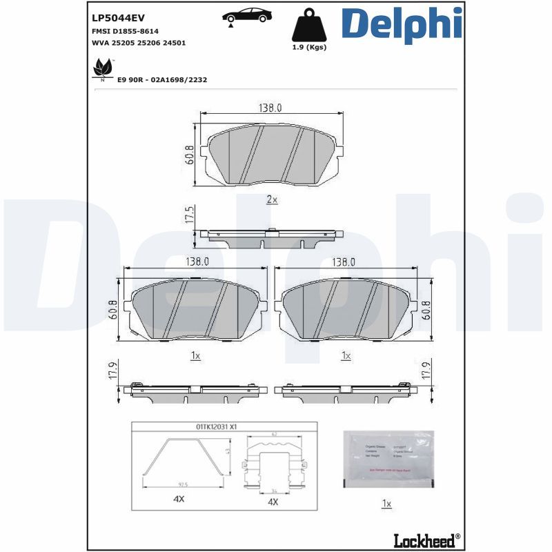 Brake Pad Set, disc brake   WVA:25205 25206 24501|mit Zube|2-5 munkanapos szállítás 13:30-ig rendelve 2025.1