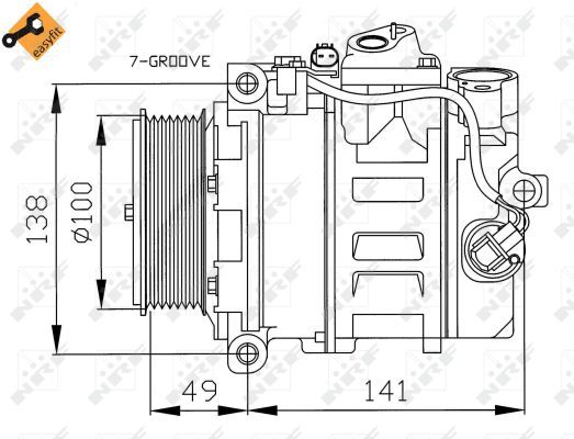 Compressor, air conditioning  W203 W211 W463 W163 W220 W221 O-100mm|mit PAG-Kompressoröl,|2-5 munkanapos szállítás 13:30-ig rendelve 2024.12