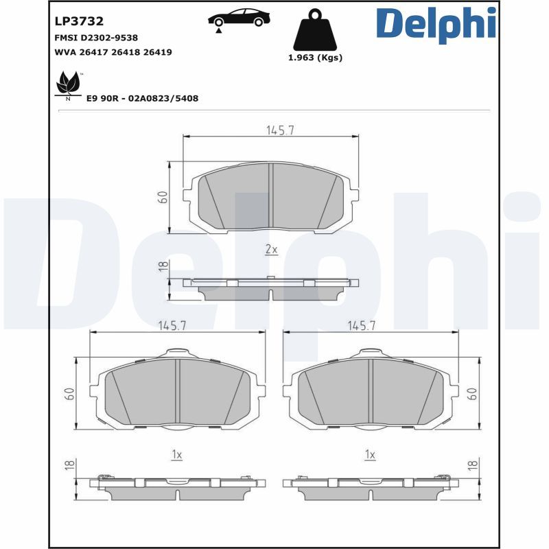 Brake Pad Set, disc brake   WVA:26417 26418 26419|ohne Zub|2-5 munkanapos szállítás 13:30-ig rendelve 2025.1