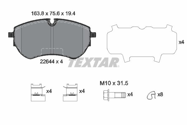 Brake Pad Set, disc brake  AMAROK 3.0TDI PR-2EA Vorderachse|WVA:22644|mit Zube|2-5 munkanapos szállítás 13:30-ig rendelve 2024.12