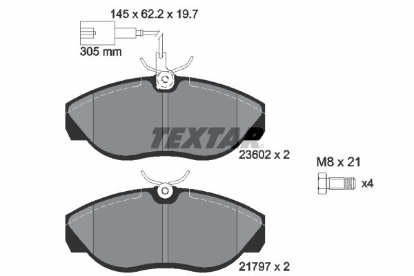 Brake Pad Set, disc brake   WVA:23602|mit integriertem Ver|2-5 munkanapos szállítás 13:30-ig rendelve 2025.1